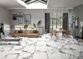 CR103 Керамогранит Белый Камень 60*60см карвинг 1,44м2 