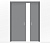 Дверь пенал раздвижная встроенная в стену двустворчатая серая глухая