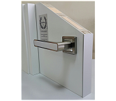 Влагостойкая дверь ПВХ EtaDoor с окном белая одностворчатая с ПВХ кромкой